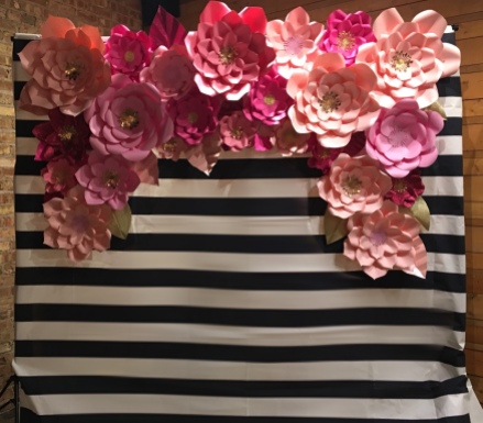 Kate Spade paper flower backdrop